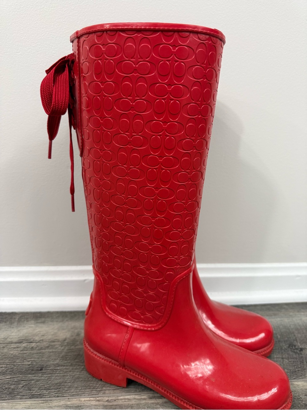 Coach Red Rain Boots - Picture 3 of 15